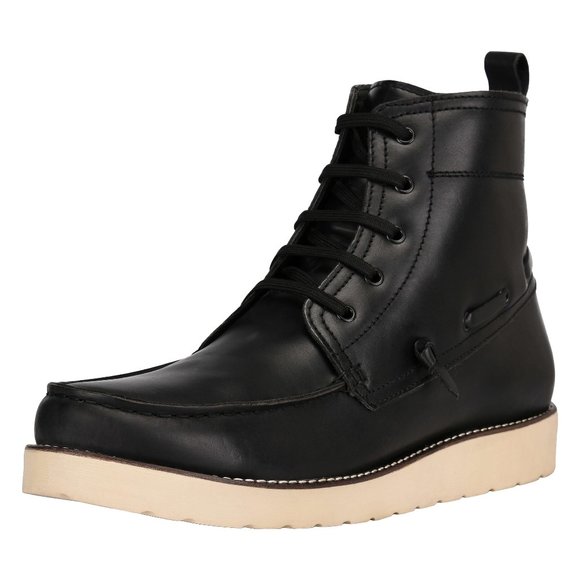 LIBERTYZENO Men's  BLACK Lace-Up Casual Boots - Picture 1 of 4